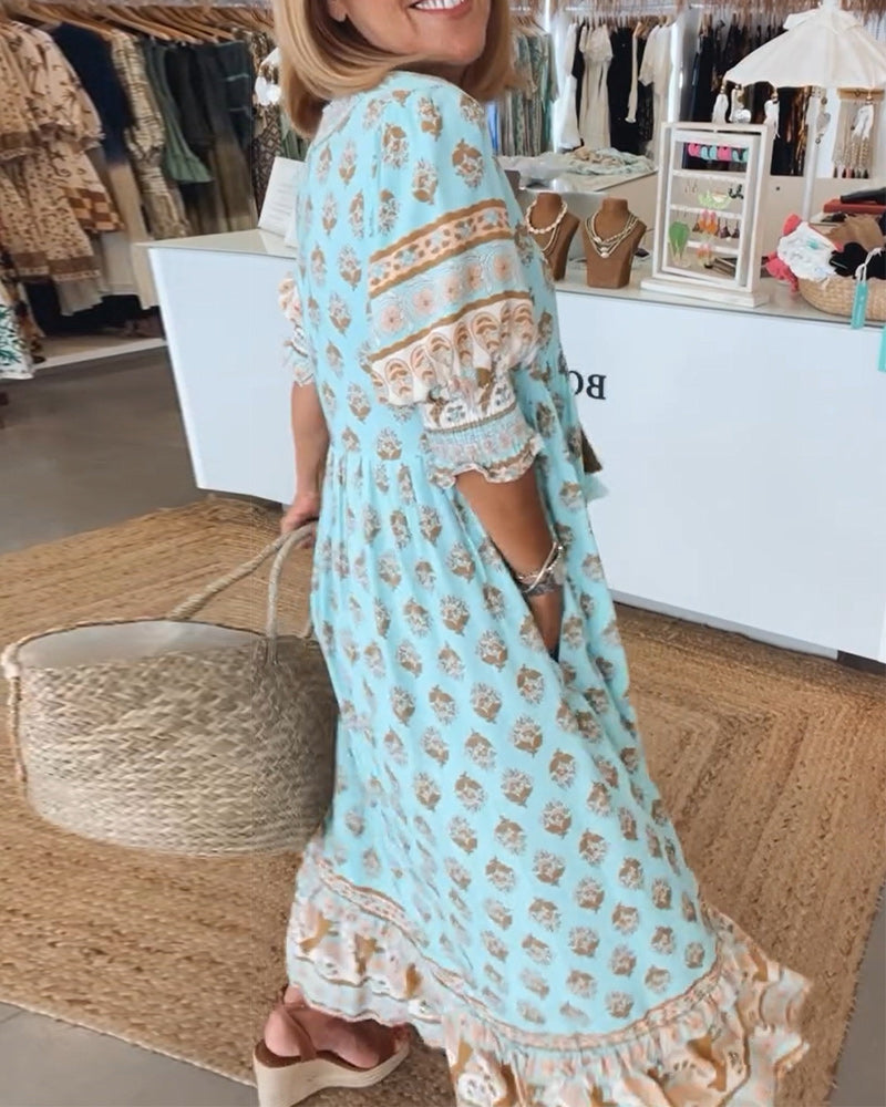 Airyn – Bohemian Lagdelt Maxi Kjole